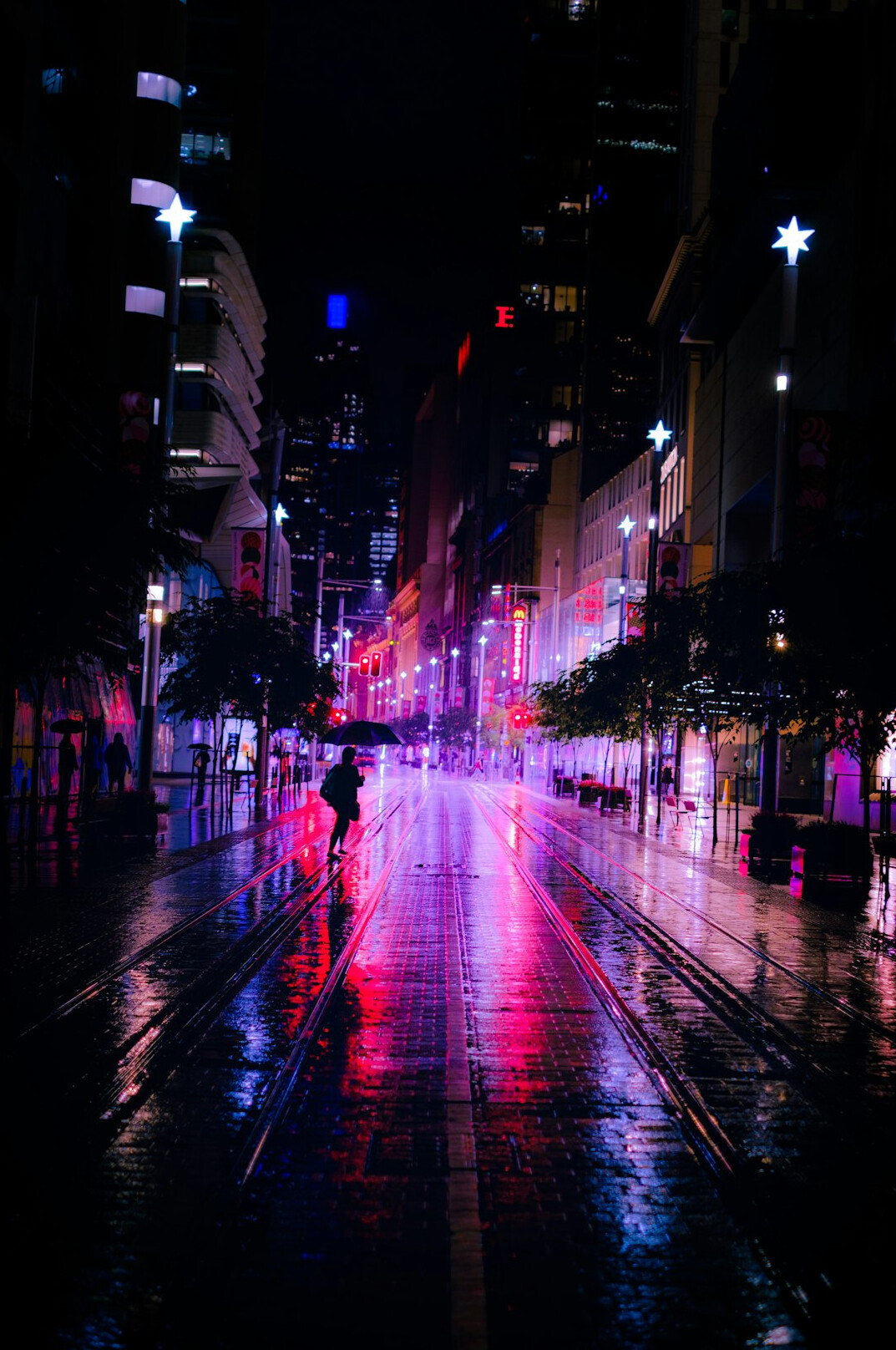 mysterious lights over city at night