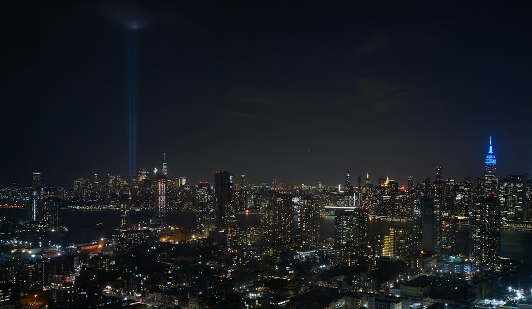 mysterious lights over city at night