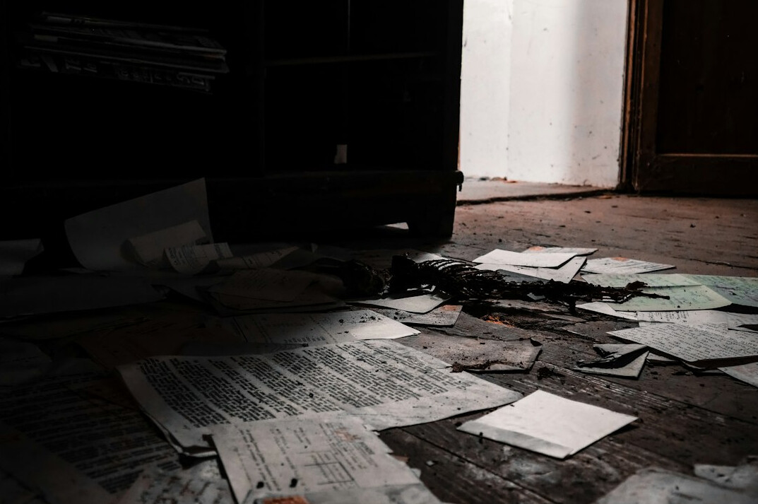investigative journalist reading files